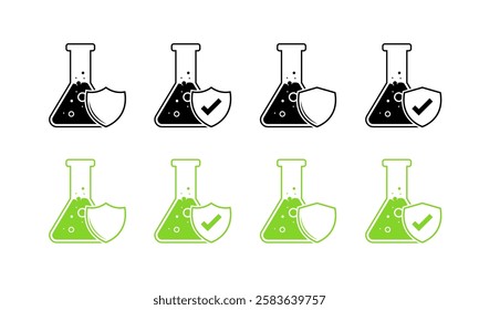 Potion set icons. Flat and silhouette style. Vector icons.