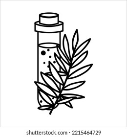 A potion in a test tube or a decoction of herbs. Mysticism and esoteric simple icon
