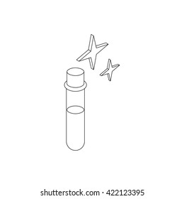 Potion test tube icon, isometric 3d style