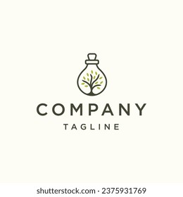 Potion tree logo design template flat vector
