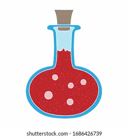 potion vector design. digital hand drawn style. grain texture