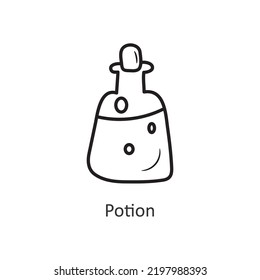 Potion vector outline Icon Design illustration. Halloween Symbol on White background EPS 10 File