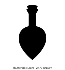 Potion vial silhouette isolated on white background