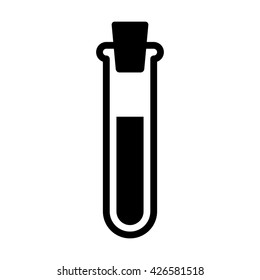 Potion vial or test tube with cork flat vector icon for apps and website