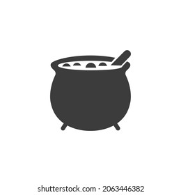 Potion Witch Icon Isolated on Black and White Vector Graphic