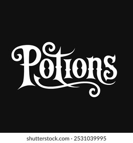 POTIONS Halloween Texto para t-shirt design vetor transparente