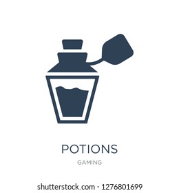 potions icon vector on white background, potions trendy filled icons from Gaming collection, potions vector illustration