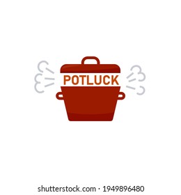 Potluck Party Icon. Clipart Image Isolated On White Background