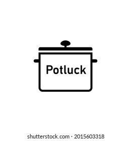 Potluck party outline icon. Clipart image isolated on white background