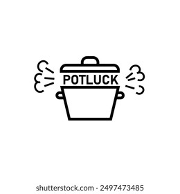 Potluck party outline icon. Clipart image isolated on white background