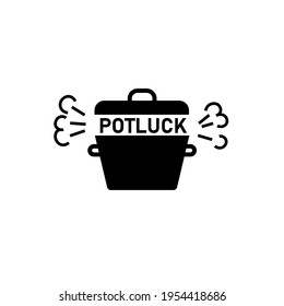 Potluck party silhouette icon. Clipart image isolated on white background