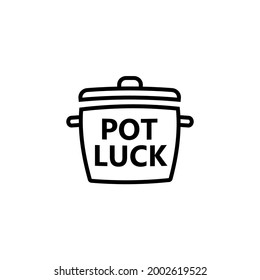 Potluck Party Silhouette Icon. Clipart Image Isolated On White Background