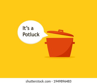 Potluck with speech bubble design image