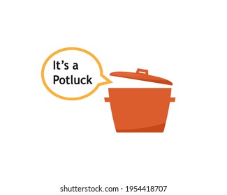 Potluck with speech bubble icon. Clipart image isolated on white background