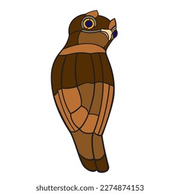 Potoo. Vector illustration isolated on white background.