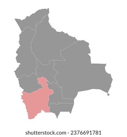 Potosi Department map, administrative division of Bolivia.