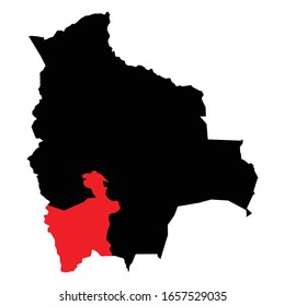 Potosi province highlighted on Bolivia map Vector EPS 10