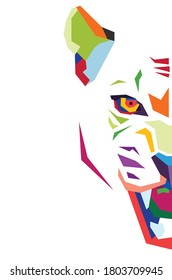 a potrait colourfull tiger vector illustration digital art