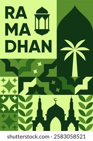 potrait Islamic background with Ramadan theme for wallpaper design. Poster, media banner. A set of vector illustrations.