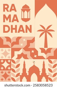 potrait Islamic background with Ramadan theme for wallpaper design. Poster, media banner. A set of vector illustrations.