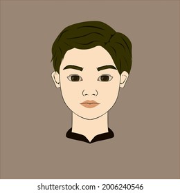 rostro de vektor de retrato para hombres, fondo de chocolate