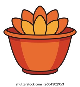 Pots flat illustration white background