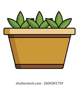 Pots flat illutration white background