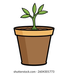Pots flat illutration white background