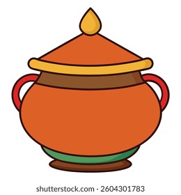 Pots flat illutration white background