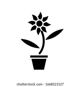 Pots and flowers icon vector design template