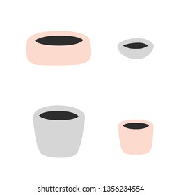 Pots for house plants. Hand drawn doodle vector illustration isolated on white background