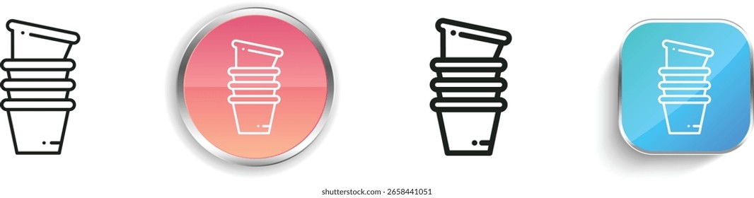 pots icon. Thin Linear, Regular and Button Style Design Isolated On White Background