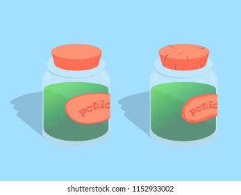 pots of potion green old