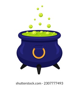 Pots with a potion on a white background