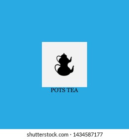 pots tea icon sign signifier vector