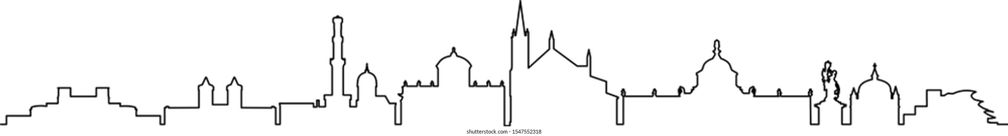 Potsdam City Skyline Vector Silhouette