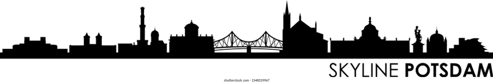 Potsdam City Skyline Vector Silhouette