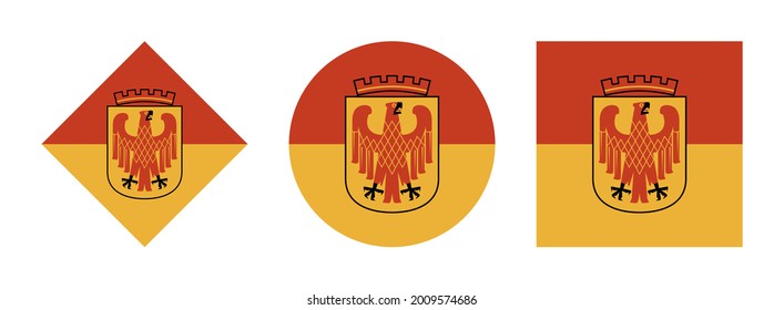 Potsdam flag icon set isolated on white background
