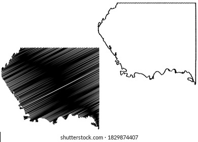 Pottawatomie County, Kansas (U.S. county, United States of America, USA, U.S., US) map vector illustration, scribble sketch Pottawatomie map