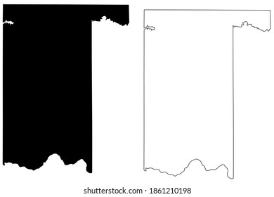 Pottawatomie County, Oklahoma State (U.S. county, United States of America, USA, U.S., US) map vector illustration, scribble sketch Pottawatomie map