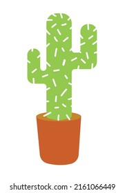 potted cactus icon flat isolated