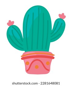 potted cactus icon isolated design