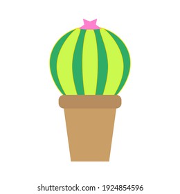 potted cactus icon on white background
