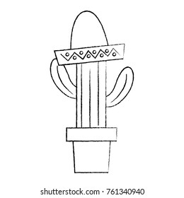 potted cactus and mexican hat decoration