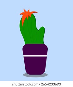 un cactus en maceta sobre un fondo claro,