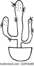 Potted cactus on a white background