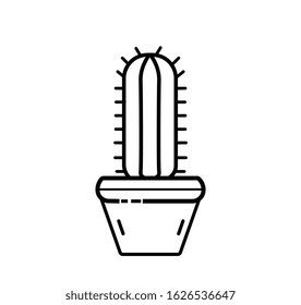 a potted cactus plant icon design illustration