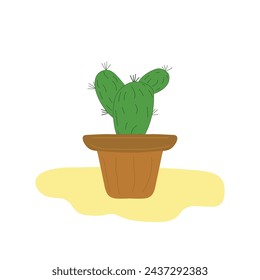 Potted and cactus plant vector design.