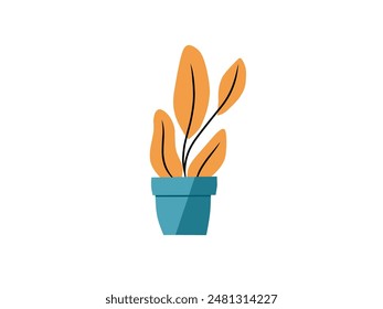 Potted colour blue with plant vector