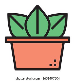 potted flat cactus icons abstract